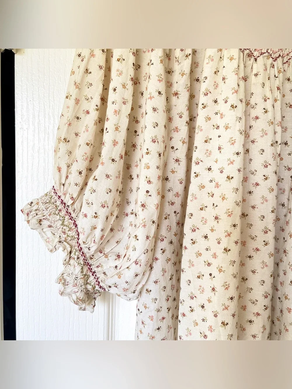 DÔEN Annalise Blouse Parc Monceau Floral Cream Medium EUC
